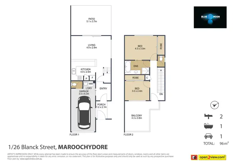 Floorplan of Homely townhouse listing, Unit 1/26 Blanck St, Maroochydore QLD 4558