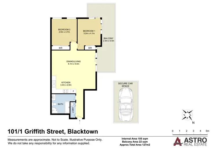 Floorplan of Homely unit listing, Unit 101/1 Griffiths St, Blacktown NSW 2148