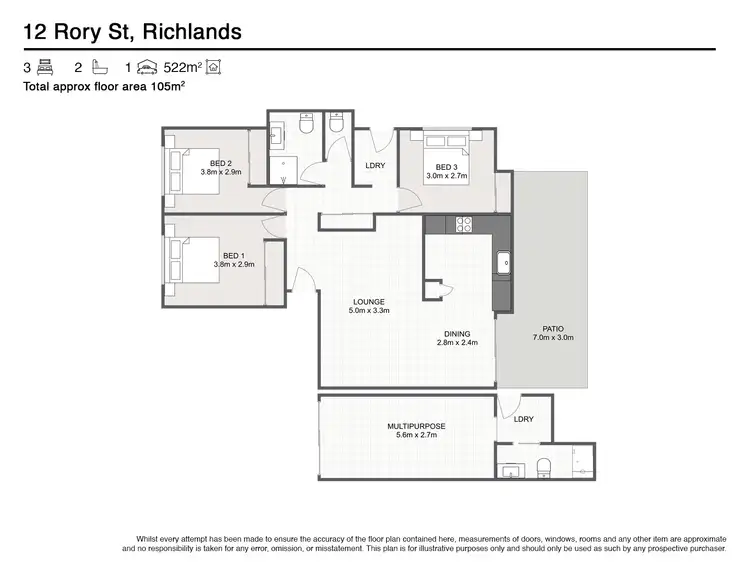 Floorplan of Homely house listing, 12 Rory St, Richlands QLD 4077