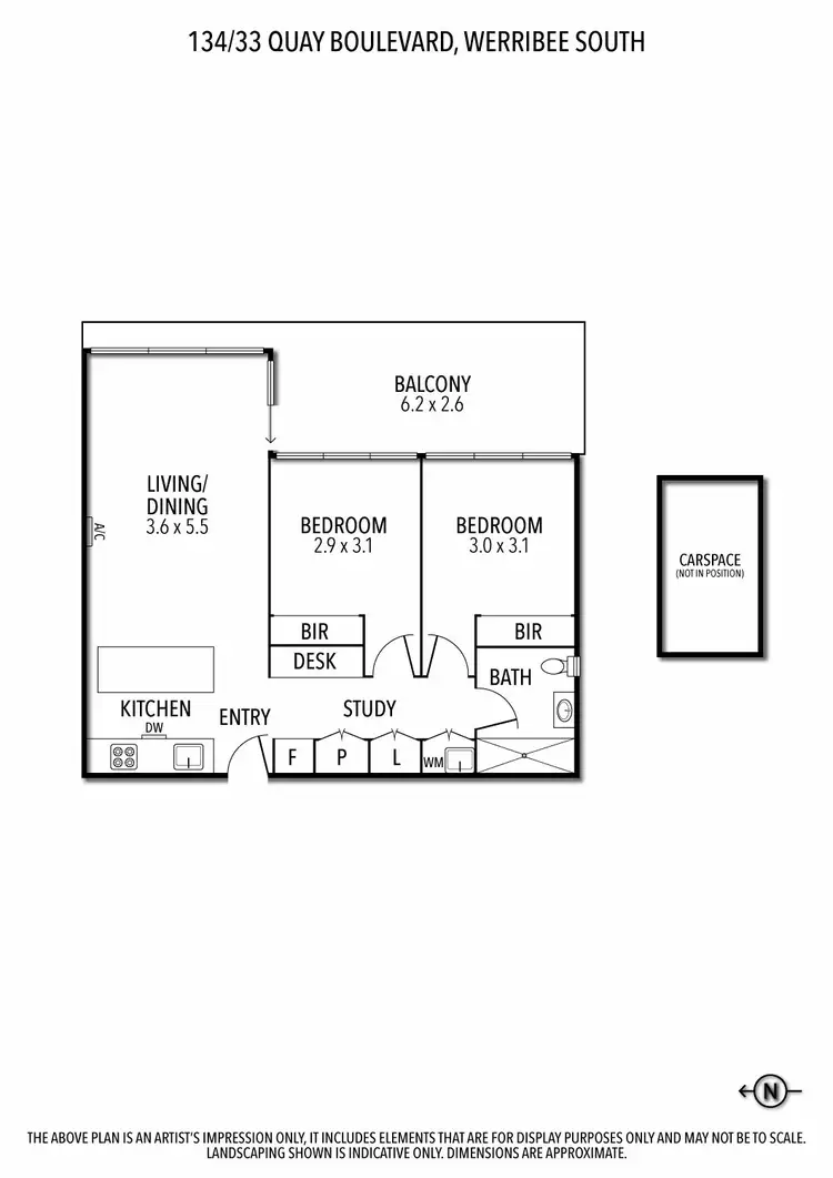 Floorplan of Homely apartment listing, 134/33 Quay Boulevard, Werribee South VIC 3030