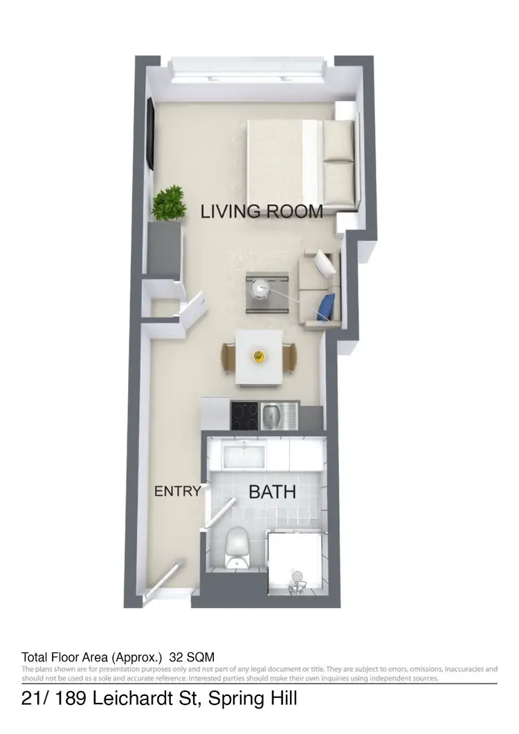 Floorplan of Homely apartment listing, Unit 21/189 Leichhardt St, Spring Hill QLD 4000