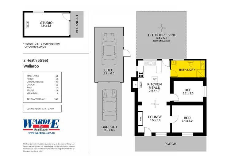 Floorplan of Homely house listing, 2 Heath St, Wallaroo SA 5556
