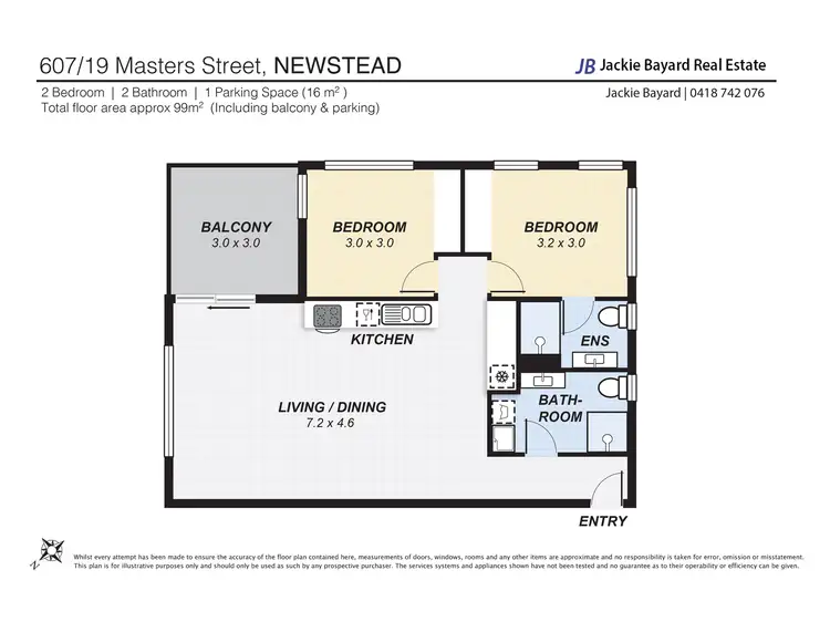 Floorplan of Homely apartment listing, Unit 607/19 Masters St, Newstead QLD 4006