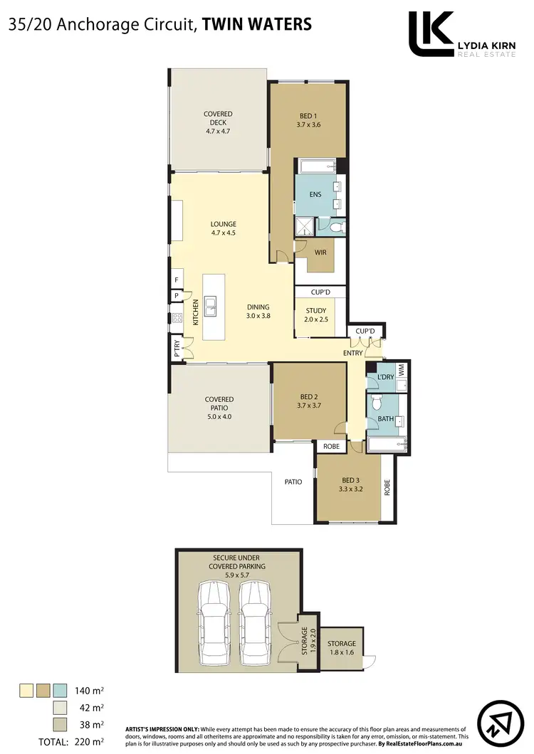 Floorplan of Homely apartment listing, Unit 35/20 Anchorage Cct, Twin Waters QLD 4564