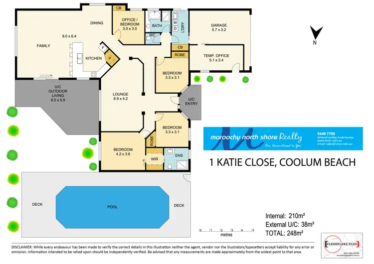 Floorplan of Homely house listing, 1 Katie Cl, Coolum Beach QLD 4573