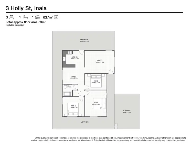 Floorplan of Homely house listing, 3 Holly St, Inala QLD 4077