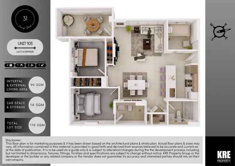 Floorplan of Homely apartment listing, Unit 105/31 Carinya Street, Blacktown NSW 2148
