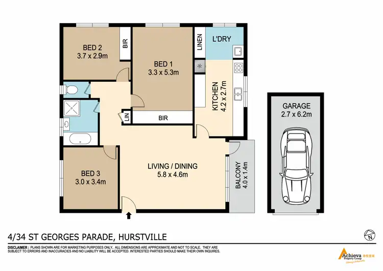 Floorplan of Homely unit listing, 4/34 St Georges Pde, Hurstville NSW 2220