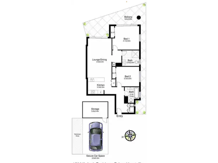 Floorplan of Homely apartment listing, Unit 1503/2 Jack Brabham Dr, Hurstville NSW 2220