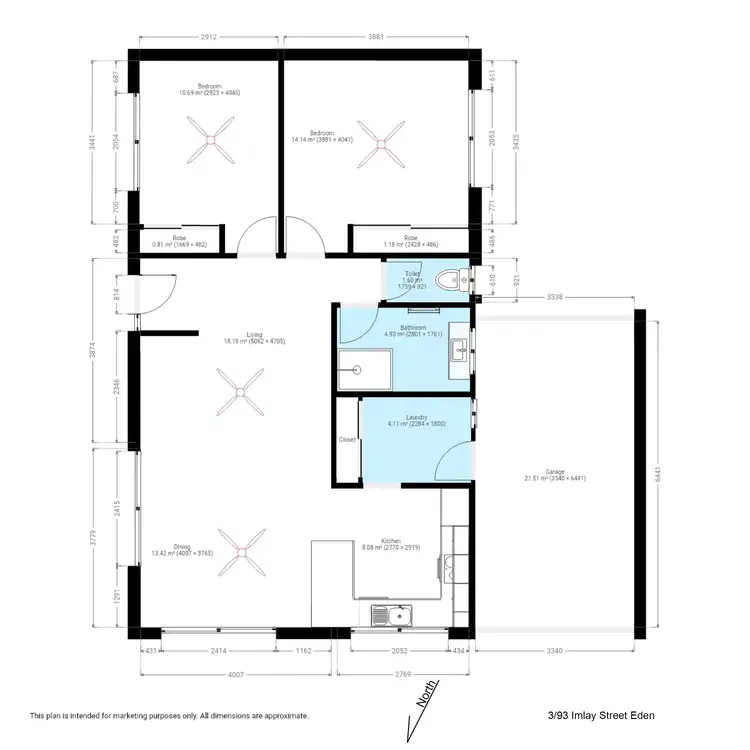 Floorplan of Homely unit listing, Unit 3/93 Imlay St, Eden NSW 2551