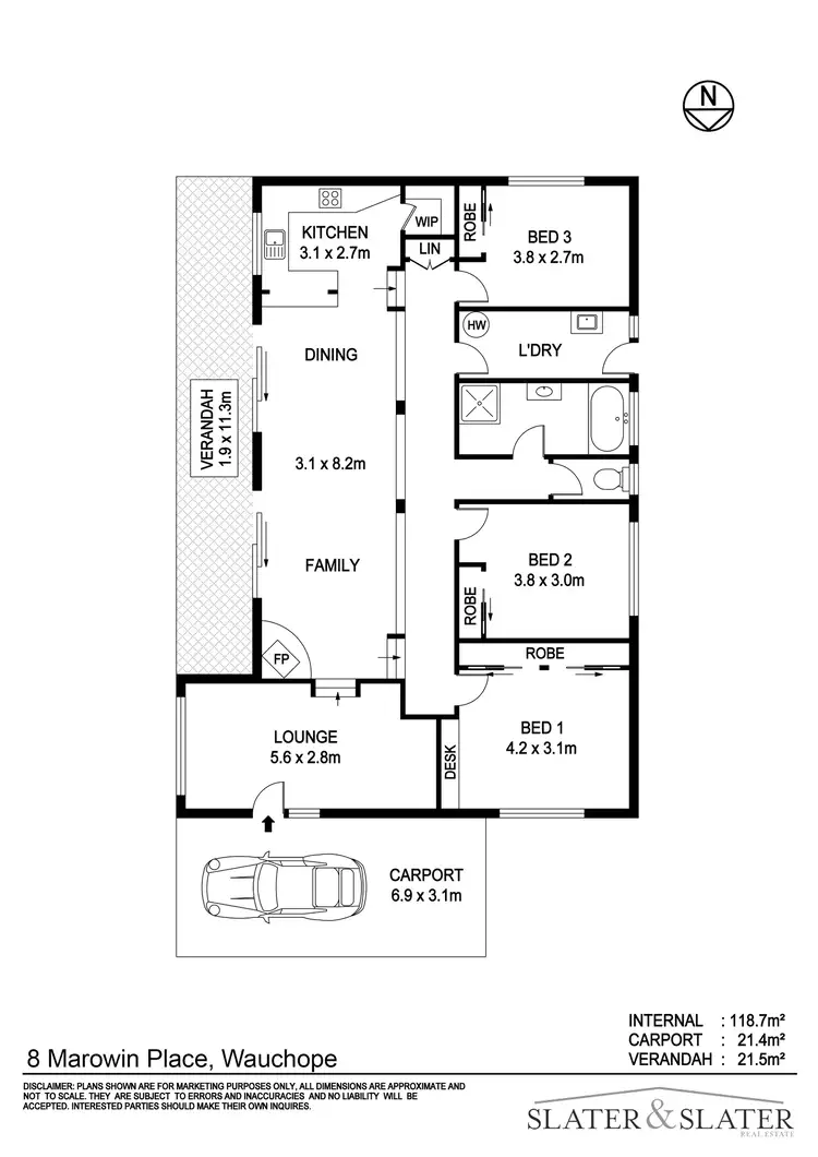 Floorplan of Homely house listing, 8 Marowin Pl, Wauchope NSW 2446