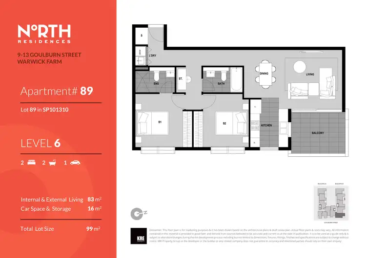 Floorplan of Homely apartment listing, Unit 89/9-13 Goulburn Street, Warwick Farm NSW 2170