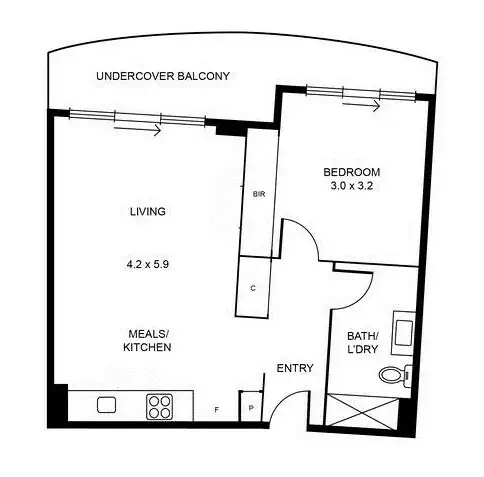 Floorplan of Homely apartment listing, 707/597 Sydney Rd, Brunswick VIC 3056