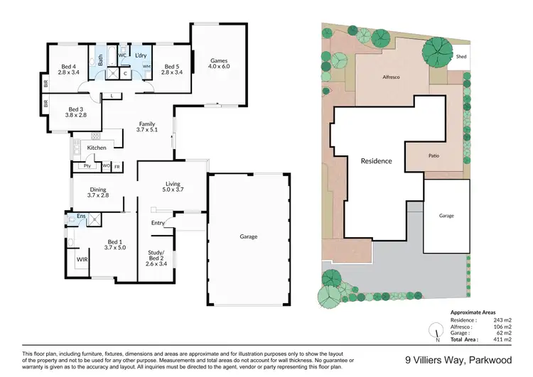Floorplan of Homely house listing, 9 Villiers Way, Parkwood WA 6147