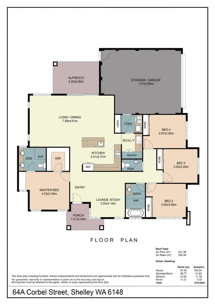 Floorplan of Homely house listing, 64A Corbel Street, Shelley WA 6148