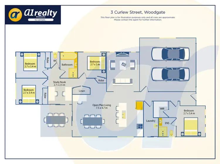 Floorplan of Homely house listing, 3 Curlew St, Woodgate QLD 4660