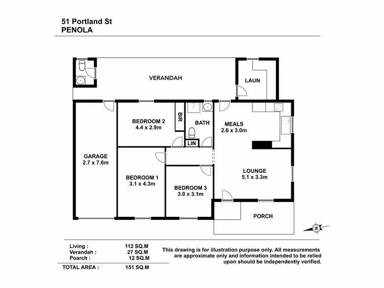 Floorplan of Homely house listing, 51 Portland St, Penola SA 5277
