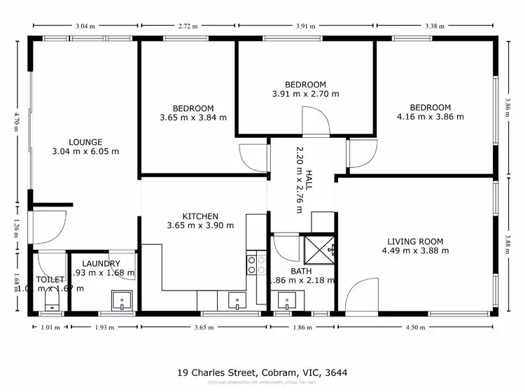 Floorplan of Homely house listing, 19 Charles St, Cobram VIC 3644