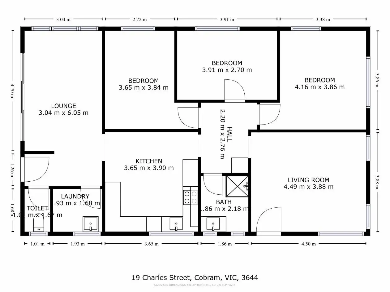 Floorplan of Homely house listing, 19 Charles St, Cobram VIC 3644