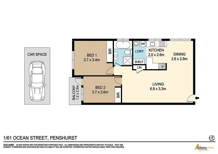 Floorplan of Homely unit listing, Unit 1/61 Ocean St, Penshurst NSW 2222