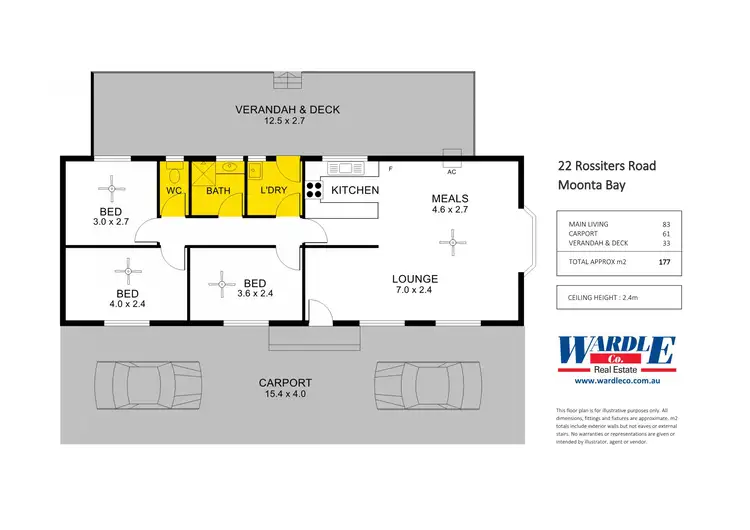 Floorplan of Homely house listing, 22 Rossiters Rd, Moonta Bay SA 5558