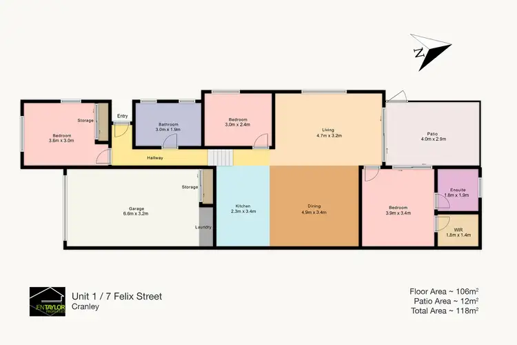 Floorplan of Homely unit listing, Unit 1/7 Felix St, Cranley QLD 4350