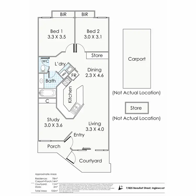 Floorplan of Homely unit listing, 7/825 Beaufort St, Inglewood WA 6052