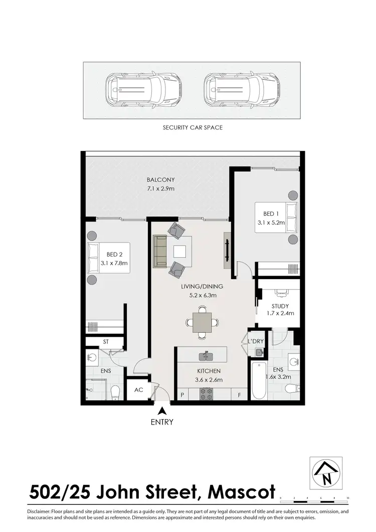 Floorplan of Homely apartment listing, 502A/25 John St, Mascot NSW 2020