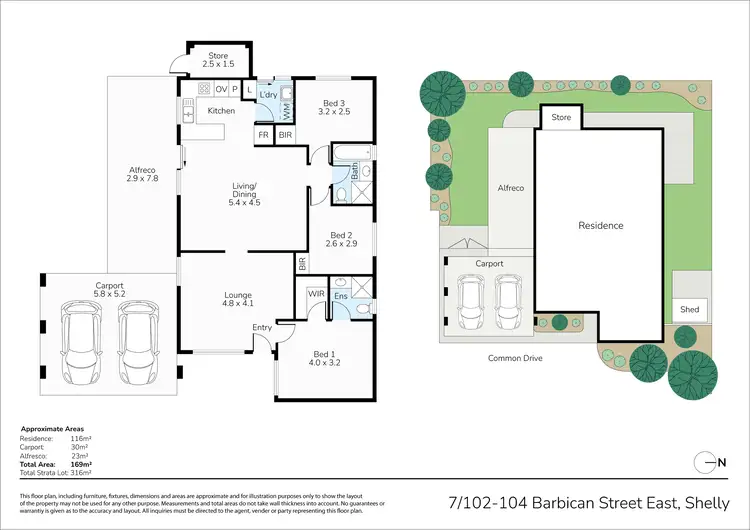 Floorplan of Homely villa listing, 7/102-104 Barbican Street East, Shelley WA 6148