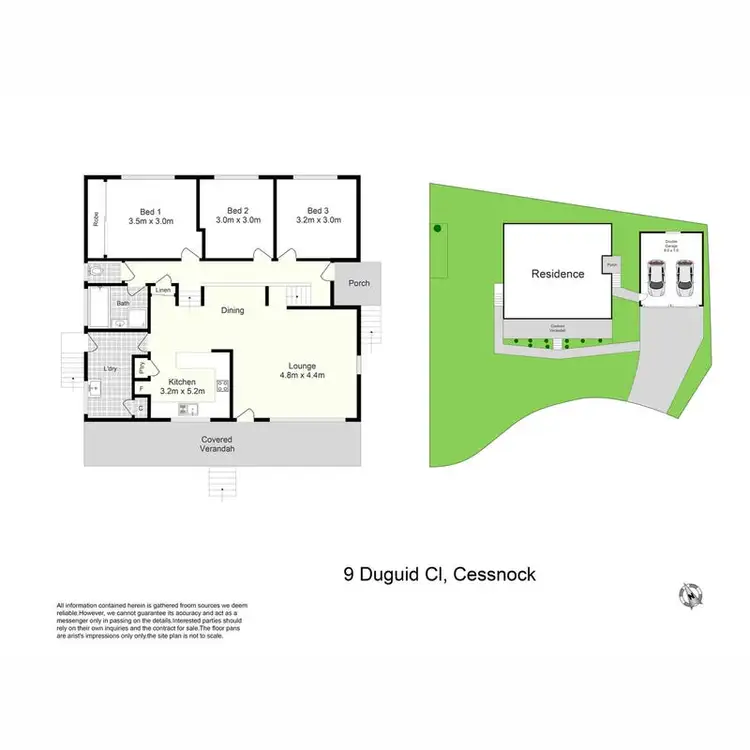 Floorplan of Homely house listing, 9 Duguid Close, Cessnock NSW 2325