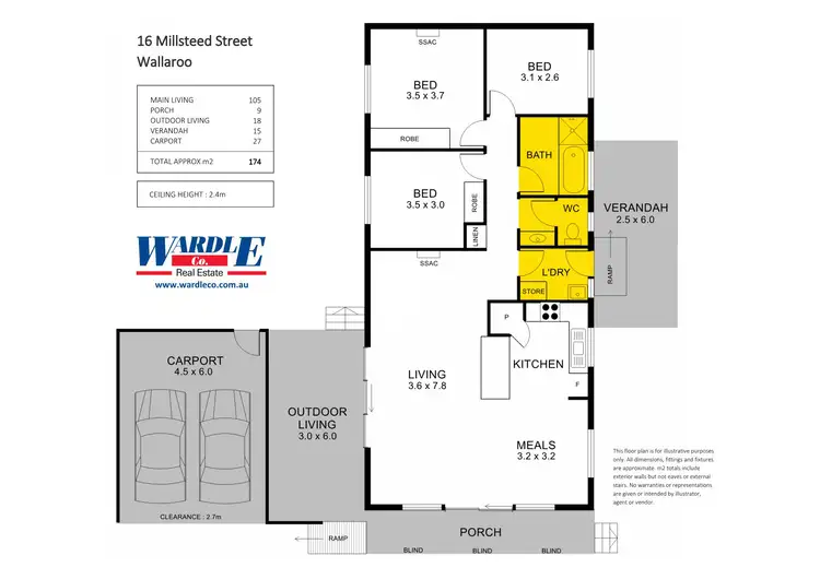 Floorplan of Homely house listing, 16 Millsteed St, Wallaroo SA 5556