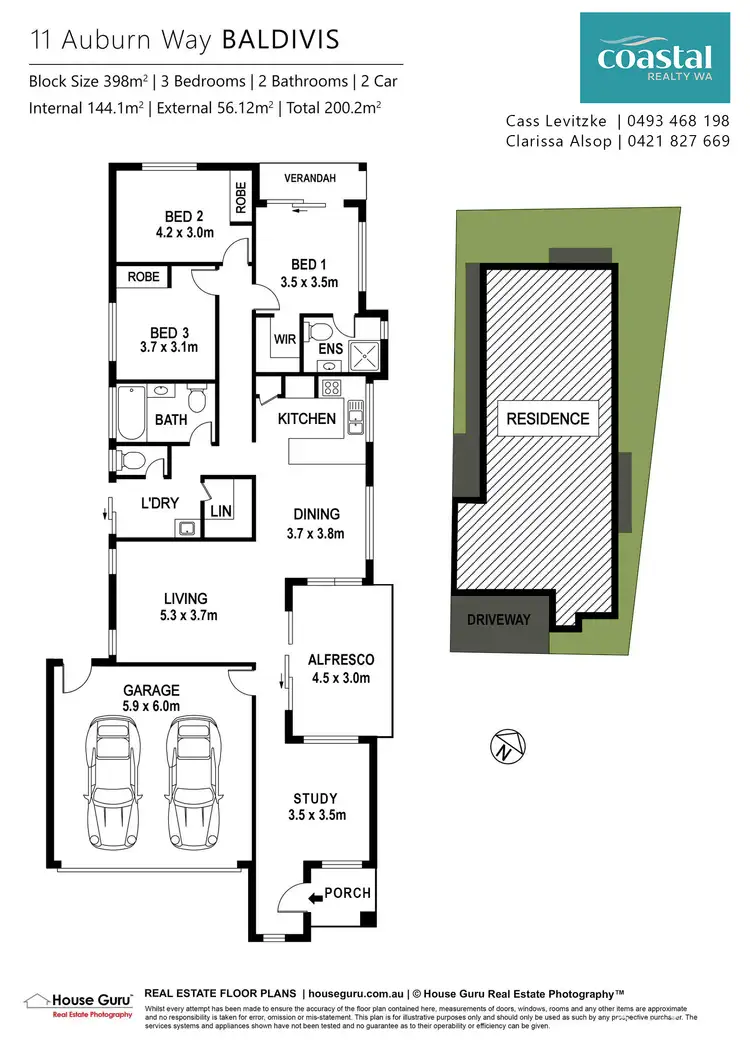 Floorplan of Homely house listing, 11 Auburn Way, Baldivis WA 6171