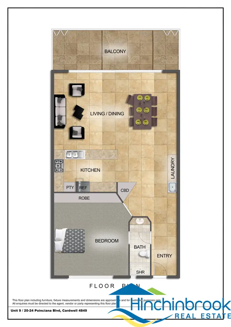 Floorplan of Homely unit listing, Unit 9/20-24 Poinciana Bvd, Cardwell QLD 4849