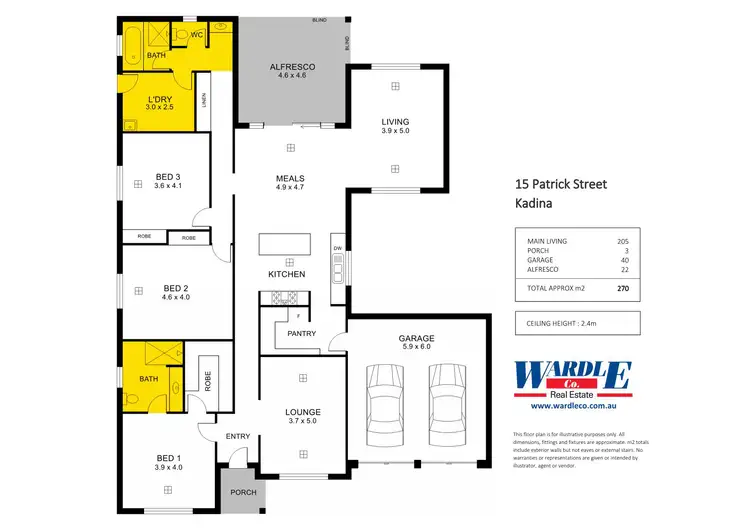 Floorplan of Homely house listing, 15 Patrick St, Kadina SA 5554