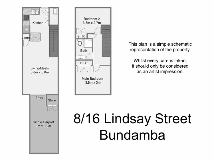 Floorplan of Homely townhouse listing, Unit 8/16 Lindsay St, Bundamba QLD 4304