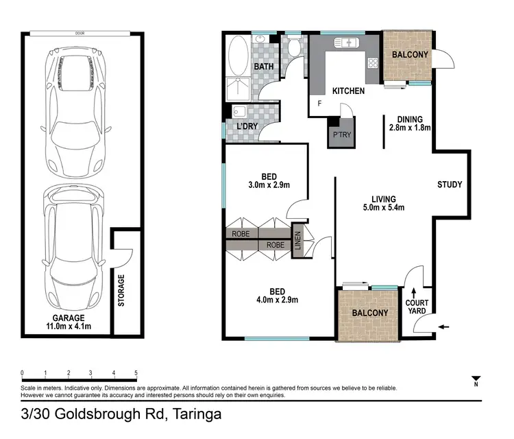 Floorplan of Homely unit listing, Unit 3/30 Goldsbrough Rd, Taringa QLD 4068