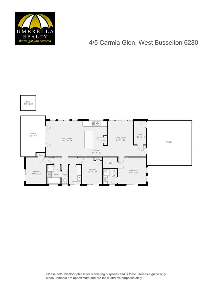Floorplan of Homely unit listing, Unit 4/5 Carmia Glen, West Busselton WA 6280
