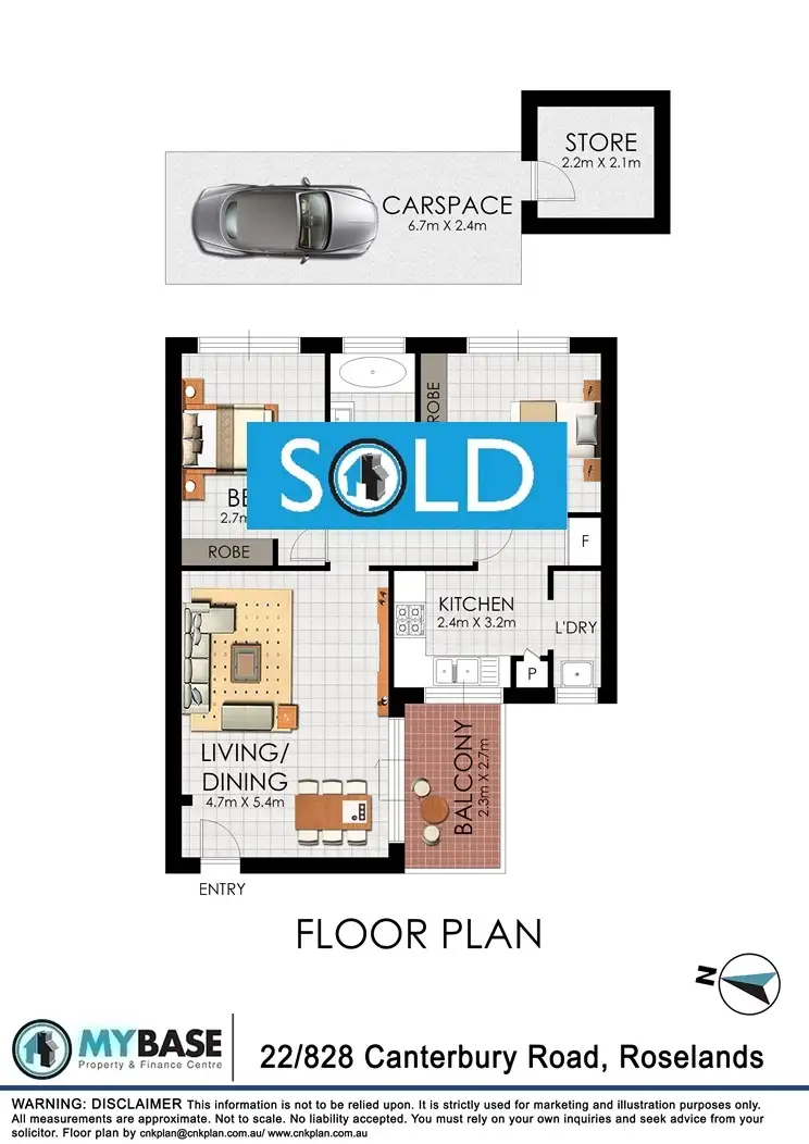 Floorplan of Homely unit listing, Unit 22/828 Canterbury Rd, Roselands NSW 2196