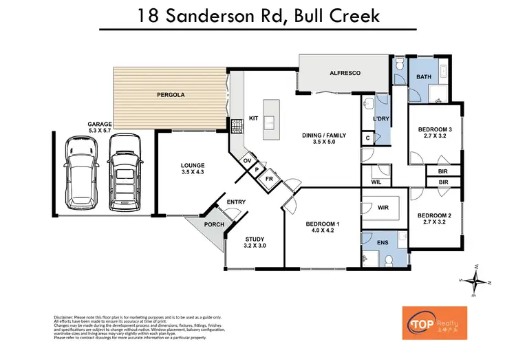 Floorplan of Homely semi-detached listing, 18 Sanderson Road, Bull Creek WA 6149