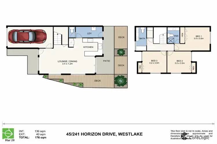 Floorplan of Homely townhouse listing, 45/241 Horizon Dr, Westlake QLD 4074