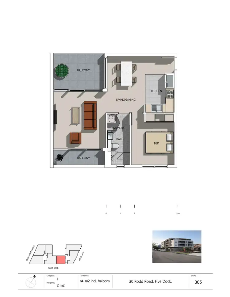 Floorplan of Homely apartment listing, 305/30 Rodd Road, Five Dock NSW 2046