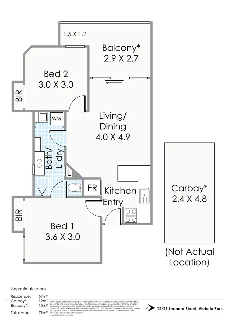 Floorplan of Homely apartment listing, 12/21 Leonard Street, Victoria Park WA 6100