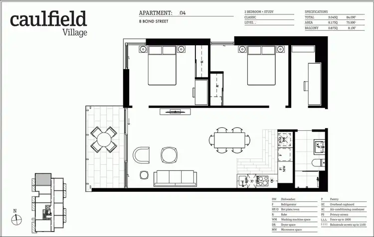 Floorplan of Homely apartment listing, 204/8 Bond Street, Caulfield North VIC 3161