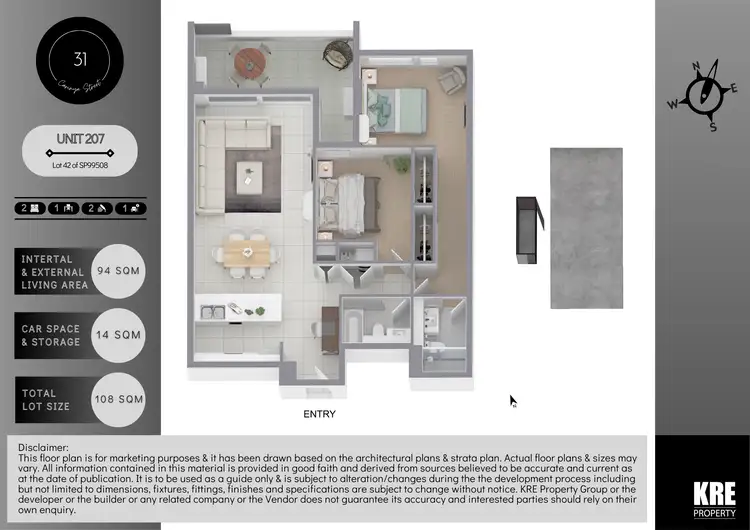 Floorplan of Homely apartment listing, Unit 207/31 Carinya Street, Blacktown NSW 2148