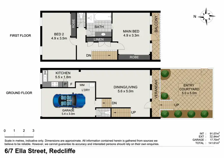 Floorplan of Homely townhouse listing, Unit 6/7 Ella St, Redcliffe QLD 4020