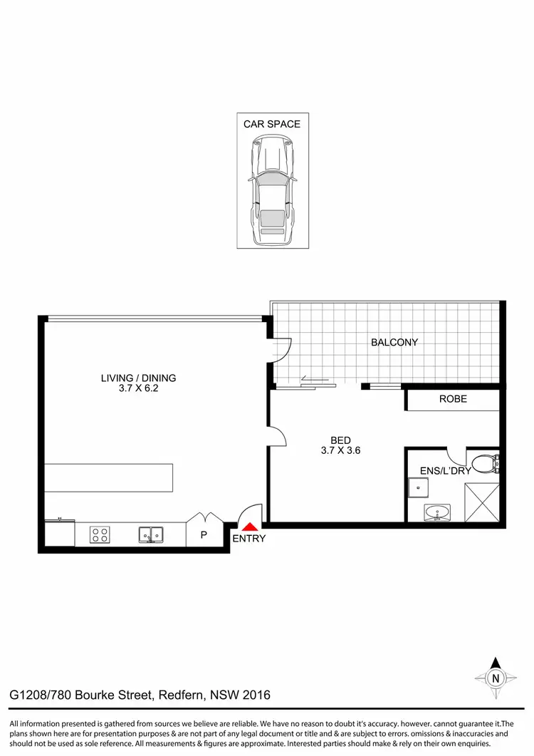 Floorplan of Homely apartment listing, G1208/780 Bourke St, Redfern NSW 2016