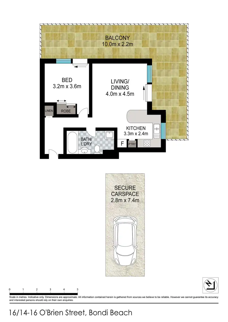 Floorplan of Homely unit listing, Unit 16/14-16 O'Brien St, Bondi Beach NSW 2026