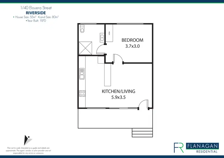 Floorplan of Homely unit listing, Unit 1/40 Elouera St, Riverside TAS 7250