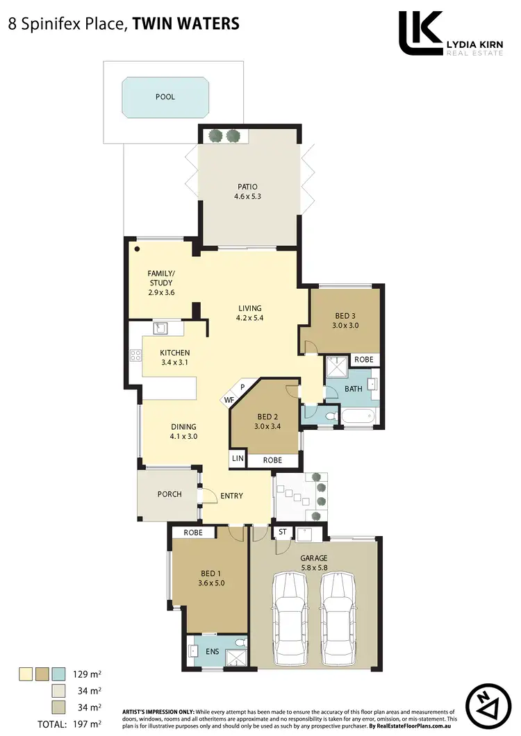 Floorplan of Homely house listing, 8 Spinifex Pl, Twin Waters QLD 4564