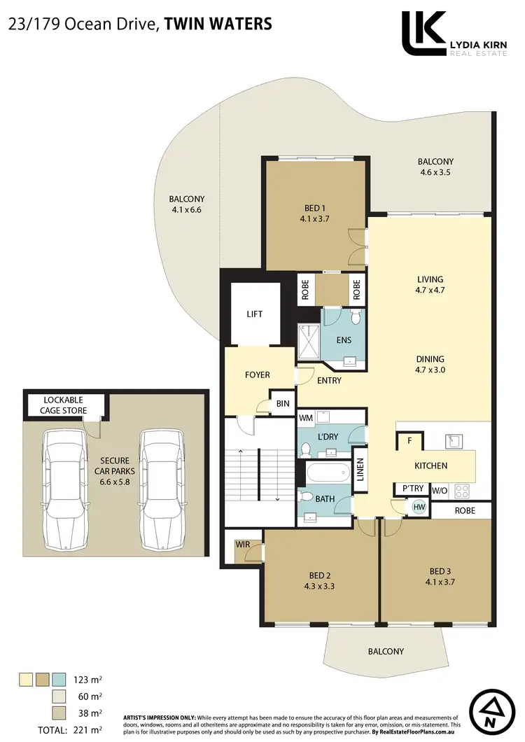 Floorplan of Homely apartment listing, Unit 23/179 Ocean Dr, Twin Waters QLD 4564